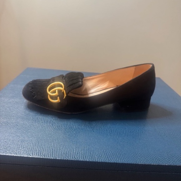 Gucci Marmont Kiltie Loafers, black suede, size 37 - Picture 3 of 4
